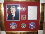 Jimmy Carter Autographed letter w/ Campaign Pins Framed/Matted