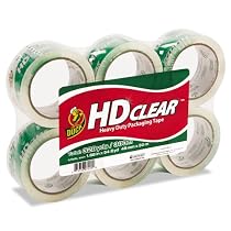 Duck Brand HD Packaging Tape, 1.88 inch x 54.6 Yard, Crystal Clear, 6 Rolls (CS-55-6pk)