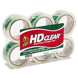 Duck Brand HD  Packaging Tape, 1.88 inch x 54.6 Yard, Crystal Clear, 6 Rolls (CS-55-6pk)