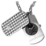 Affliction Men's AF1078 - SILV Catacomb Silver Dial Silver Necklace Watch