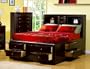 Phoenix Eastern King Bookcase Storage Bed in Deep Rich Cappuccino Finish