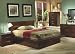 California King Coaster Platform Bed in Light Cappuccino Finish