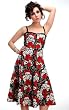 Living Dead Souls Womens Rose Skull Print Spaghetti-Strap Dress