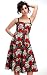 Living Dead Souls Womens Rose Skull Print Spaghetti-Strap Dress