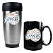 Los Angeles Clippers Stainless Steel Travel Tumbler and Black Ceramic Mug Set (Primary Logo)