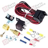 Partssquare Cooling Fan Thermostat Kit Temp Sensor Temperature Switch 40 amp RELAY KIT