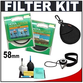 Hoya Digital 58mm TWO Glass Lens Filters (UV Haze and Circular PL Polarizer) + Accessory... by Hoya