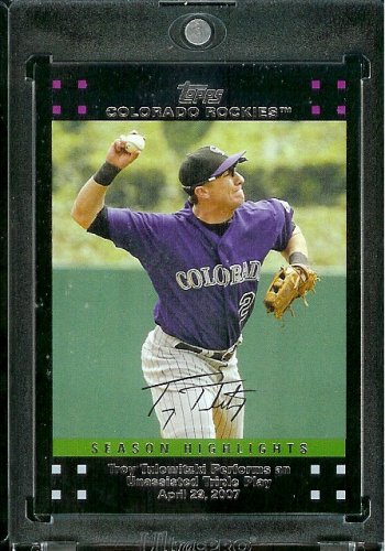 2007 Topps Update # 209 Troy Tulowitzki - Season Highlight - Triple Play - Colorado Rockies - MLB Baseball Card