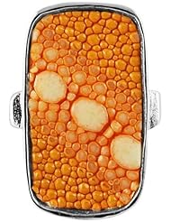 Orange Finger Ring - Genuine Stingray Skin Leather