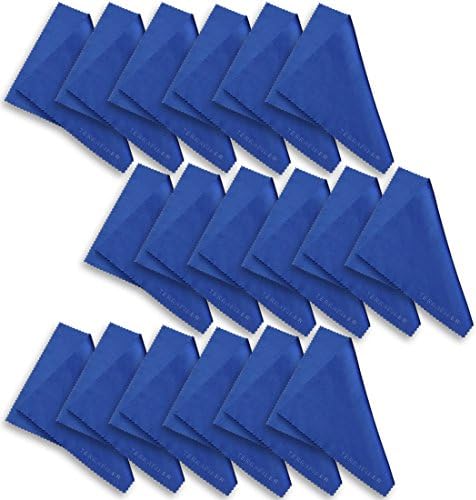 TERRAFIBER Ultra Premium Quality Microfiber Cleaning Cloth Packages for Tablets Cell Phones Eyeglasses Camera Lenses Jewelry and All Other LCD Surfaces (18 Blue)