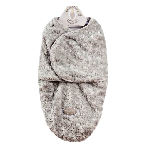 Baby's Small Rose Motif Swaddle Bag for 0-3 Months By Blankets And Beyond Gray