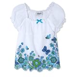 Amy Byer Girls 2-6x Laser Cut Empire Peasant Top