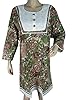 Top Blouse Olive Green Floral Printed Cotton Summer Tunic Kurti Large Size