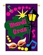 Mardi Gras Time Flag Indoor/outdoor 28" X 44"
