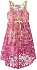 Girls Elasticized   Waistline High-Low-Hem Polyester  Romper  With a Bow(s)