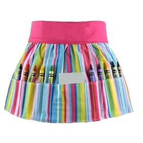 Princess Linens Doodlebugz Crayon Apron Pink Striped by Princess Linens
