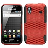 Red Black 2 in 1 Hybrid Rubber Plastic Skin Case Cover for Samsung Galaxy A ....