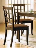 Set of 2 Contemporary Style Wenge Finish Dining Chairs
