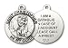 Sterling Silver St. Christopher Pendant with Stainless Silver Heavy Curb Chain 24 inch