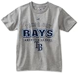 MLB Boys' Tampa Bay Rays Opponent Short Sleeve Basic Tee (Steel Heather, Large)