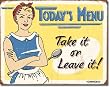 Schonberg - Today's Menu Tin Sign