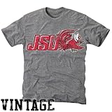 NCAA Jacksonville State Gamecocks Ash Distressed Logo Vintage Tri-Blend T-shirt