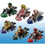 Super Mario Bros Mini Kart Checkered Figure 2 Set Of 6