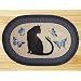 Oval Cat and Grasshopper Braided Throw Rug Doormat 20" x 30" Carpet