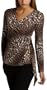 Arianne Women's Betsy-Crossover Top,Leopard,Small