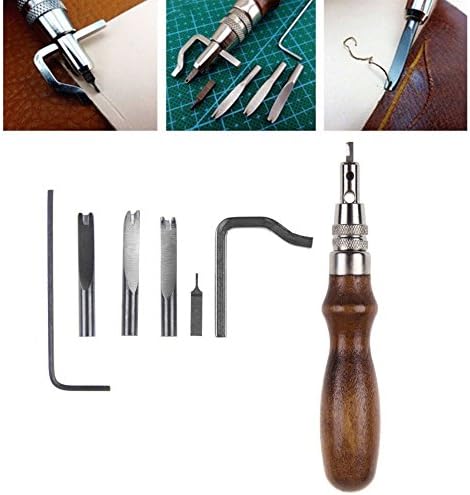 Wood Chisels 5in1 Adjustable Pro Stitching Groover Crease Gouges Craft Carve Hand Tool #1pcs #3pcs #5pcs (5)