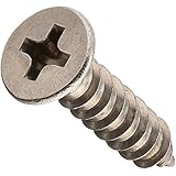 18-8 Stainless Steel Sheet Metal Screw, Plain Finish, Undercut 82 degrees Flat Head, Phillips Drive, Type A, #8-15 Thread Size, 3/4" Length (Pack of 50)