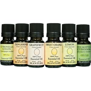100% Pure Essential Oil Top 6 Citrus Gift Set 6 10 ml (Eucalyptus Citriodora, Citronella Ceylon, Sweet Orange, Tangerine, Lemon and Grapefruit) by Plantlife