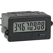 Red Lion CUB7 High Voltage Miniature Electronic Counter Digital Panel Meter, 8 Digit LCD Display, 50-250 VDC/VAC, 50/60 Hz Input Max