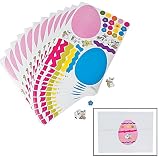 12 Make an EASTER EGG Sticker SHEETS/Basket Filler/COLORFUL Craft ACTIVITY/Dozen STICKERS