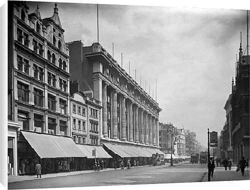 Canvas Prints of A view of Oxford Street with Selfridges department store on the left as seen in from Country Life 