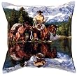 Reflections of the Rockies Cowboy and Horses Decorative Throw Pillow 17" x 17"