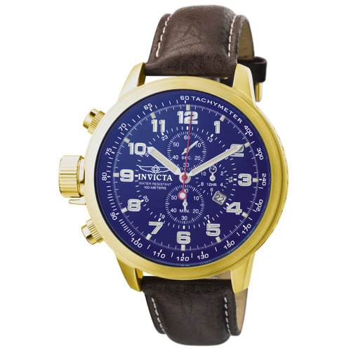 Invicta Men's 4537 Force Collection Lefty Chrono XL Brown Leather Watch