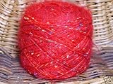 Njy Balled Yarn Angora Mohair Red Fun Fuzzzzzzzz