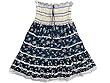 Blue Smocked Waist Cotton Skirt