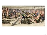 Slaughterhouse in Chicago's Meat-Packing District, c.1880 Giclee Poster Print, 40x30