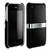 iPhone 3GS Case - Carbon Fiber Leather Cover with Built in Stand for Apple iPhone 3G/S 8gb 16gb 32gb (Black)