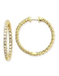14k AAA Diamond Hinged Hoop Earrings Diamond quality AAA (SI2 clarity, G-I color)