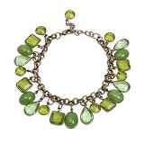 Glass Beads and Brass Green Bauble Bracelet Classical Glass Bauble Bracelet [Green]