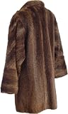 2073 Ladies Size 10 Brown Color New Real Long Hair American Nutria Fur Classic 3/4 Stadium Coat Shawl Collar Diagonal Sleeve Hook Clasp Front Closure Polyester Lining Inside Pocket Slash Outside Pocket