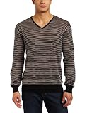 7 For All Mankind Men's Varied Stripe V-Neck Sweater
