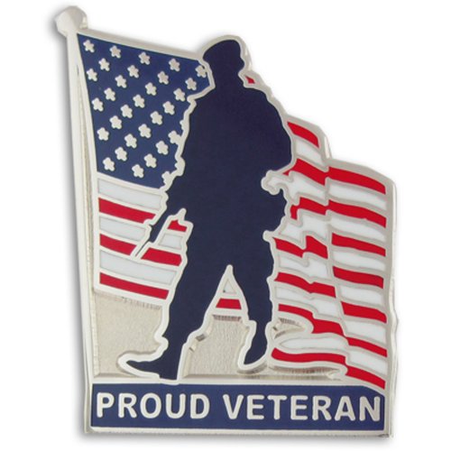Proud Veteran Military Patriotic Lapel Pin