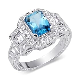 Classic Beauty 1.50 carats total weight Radiant Cut London Blue Topaz and... by Peora