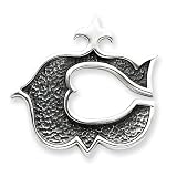 Sterling Silver Antiqued Gothic Initial C Pendant