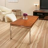 Coffee Table Rectangular Walnut Chrome Modern Designer 1831