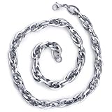 Dangerous Elegance: Unisex Stainless Interlocked Oval Link 20 Inch Chain Necklace